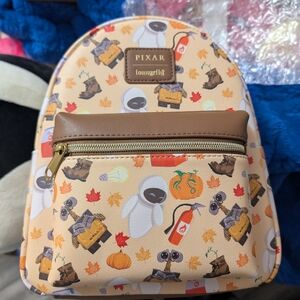 Loungefly Pixar Kids Backpack - Cream and Brown